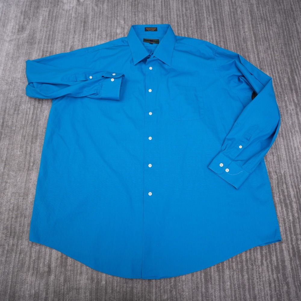 Alexander Julian Button Down Shirt Mens 2X Blue Excellent Long Sleeve Solid